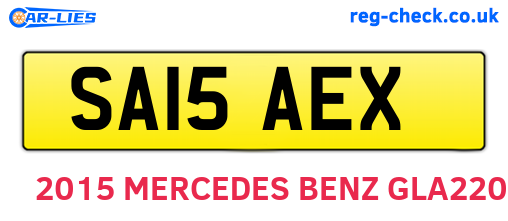 SA15AEX are the vehicle registration plates.
