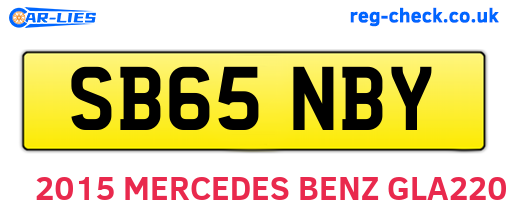 SB65NBY are the vehicle registration plates.