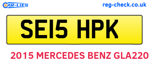 SE15HPK are the vehicle registration plates.