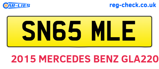 SN65MLE are the vehicle registration plates.