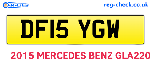 DF15YGW are the vehicle registration plates.