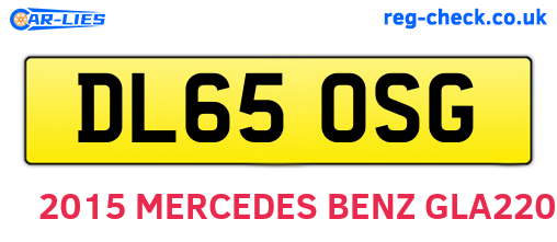 DL65OSG are the vehicle registration plates.