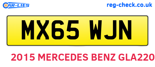 MX65WJN are the vehicle registration plates.