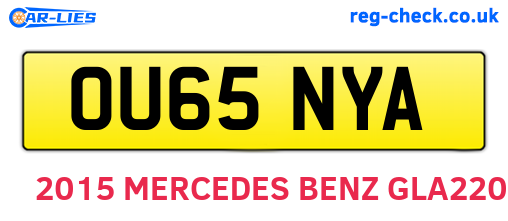 OU65NYA are the vehicle registration plates.