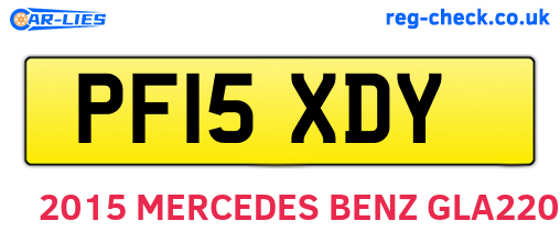 PF15XDY are the vehicle registration plates.