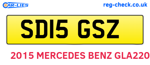 SD15GSZ are the vehicle registration plates.