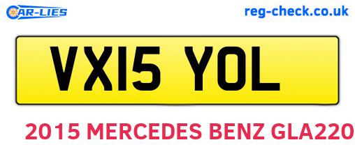 VX15YOL are the vehicle registration plates.