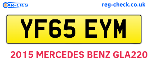 YF65EYM are the vehicle registration plates.