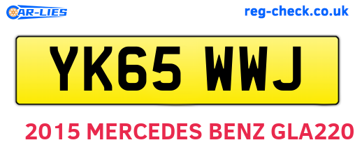YK65WWJ are the vehicle registration plates.