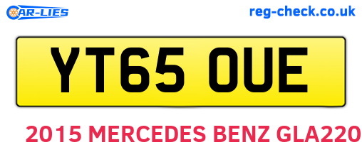 YT65OUE are the vehicle registration plates.