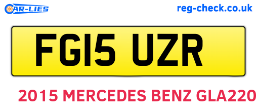 FG15UZR are the vehicle registration plates.
