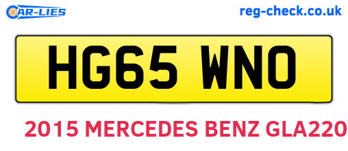 HG65WNO are the vehicle registration plates.