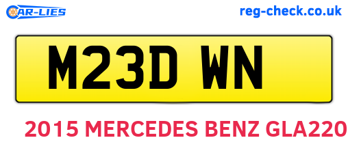 M23DWN are the vehicle registration plates.