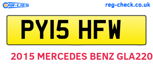 PY15HFW are the vehicle registration plates.