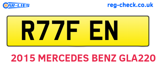 R77FEN are the vehicle registration plates.