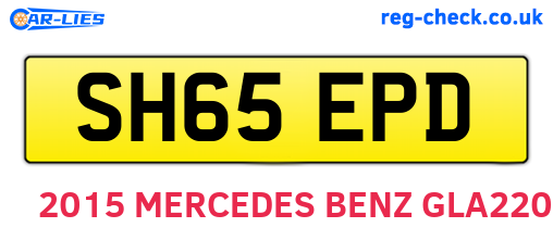 SH65EPD are the vehicle registration plates.