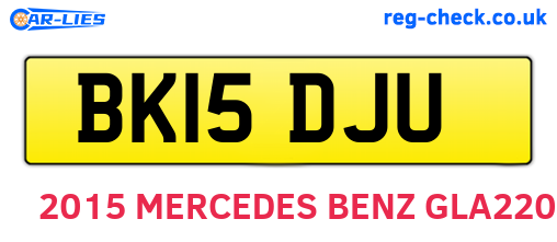 BK15DJU are the vehicle registration plates.