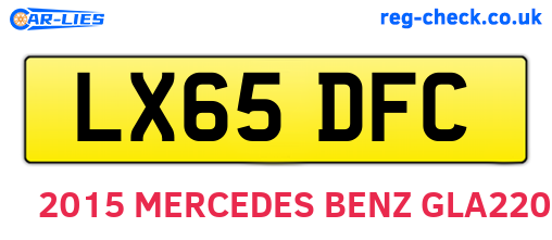 LX65DFC are the vehicle registration plates.