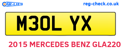 M30LYX are the vehicle registration plates.