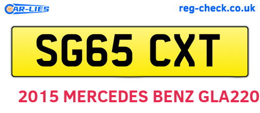 SG65CXT are the vehicle registration plates.