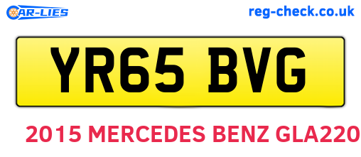 YR65BVG are the vehicle registration plates.