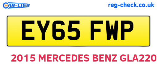 EY65FWP are the vehicle registration plates.