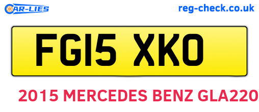 FG15XKO are the vehicle registration plates.