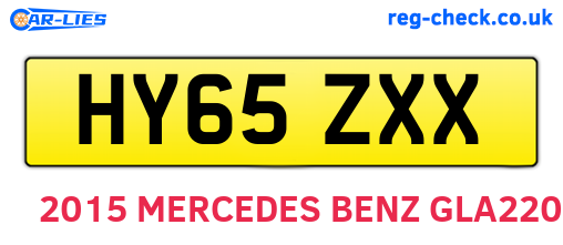 HY65ZXX are the vehicle registration plates.