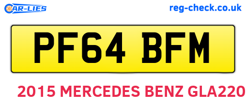 PF64BFM are the vehicle registration plates.