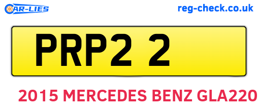 PRP22 are the vehicle registration plates.