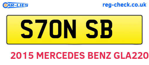 S70NSB are the vehicle registration plates.
