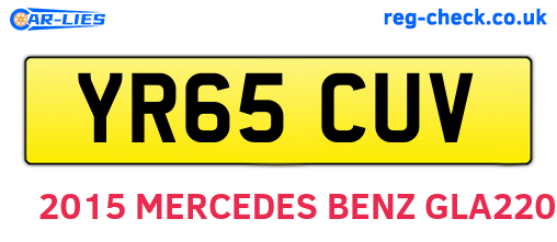 YR65CUV are the vehicle registration plates.
