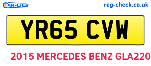 YR65CVW are the vehicle registration plates.