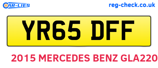 YR65DFF are the vehicle registration plates.