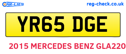 YR65DGE are the vehicle registration plates.