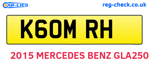 K60MRH are the vehicle registration plates.
