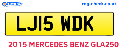 LJ15WDK are the vehicle registration plates.