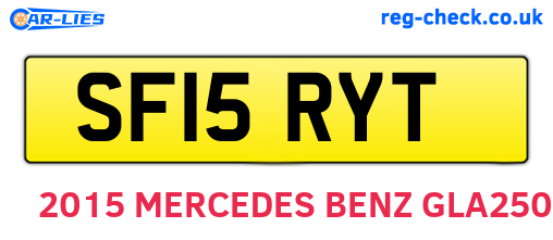 SF15RYT are the vehicle registration plates.