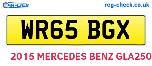 WR65BGX are the vehicle registration plates.