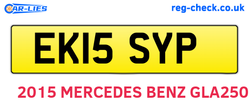 EK15SYP are the vehicle registration plates.