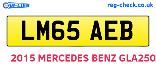 LM65AEB are the vehicle registration plates.