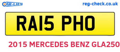 RA15PHO are the vehicle registration plates.