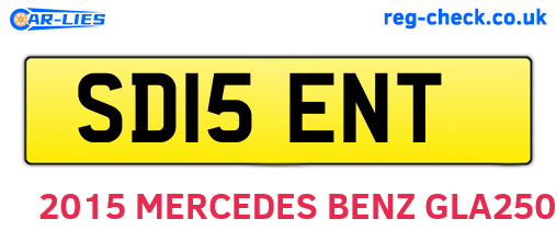 SD15ENT are the vehicle registration plates.