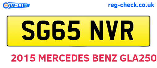 SG65NVR are the vehicle registration plates.