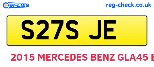 S27SJE are the vehicle registration plates.
