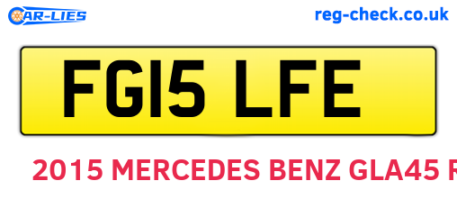 FG15LFE are the vehicle registration plates.