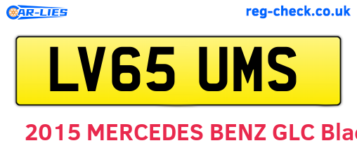 LV65UMS are the vehicle registration plates.