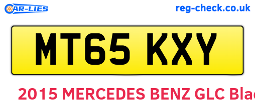 MT65KXY are the vehicle registration plates.