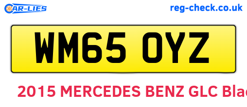 WM65OYZ are the vehicle registration plates.