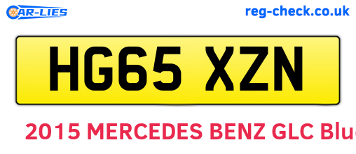 HG65XZN are the vehicle registration plates.